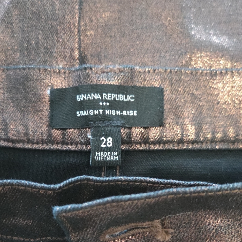 Banana Republic Straight High Rise Metallic Pants - Picture 8 of 10